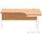 Polaris 1600mm Corner Desk, Right Hand, White Cantilever Legs, Beech