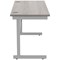Polaris 1400mm Rectangular Desk, Silver Cantilever Leg, White