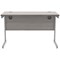 Polaris 1400mm Rectangular Desk, Silver Cantilever Leg, White
