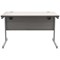 Polaris 1200mm Rectangular Desk, Silver Cantilever Leg, Grey Oak