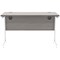 Polaris 1200mm Slim Rectangular Desk, White Cantilever Leg, Grey Oak