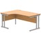 Polaris 1600mm Corner Desk, Left Hand, Silver Cantilever Leg, Beech
