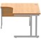 Polaris 1600mm Corner Desk, Left Hand, Silver Cantilever Leg, Beech