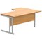 Polaris 1600mm Corner Desk, Left Hand, Silver Cantilever Leg, Beech