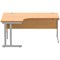 Polaris 1600mm Corner Desk, Left Hand, Silver Cantilever Leg, Beech