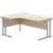 Polaris 1600mm Corner Desk, Left Hand, Silver Cantilever Leg, Oak