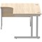 Polaris 1600mm Corner Desk, Left Hand, Silver Cantilever Leg, Oak