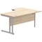 Polaris 1600mm Corner Desk, Left Hand, Silver Cantilever Leg, Oak