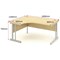 Polaris 1600mm Corner Desk, Left Hand, Silver Cantilever Leg, Oak