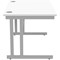 Polaris 1200mm Rectangular Desk, Silver Cantilever Leg, White