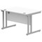 Polaris 1200mm Rectangular Desk, Silver Cantilever Leg, White