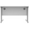 Polaris 1200mm Rectangular Desk, Silver Cantilever Leg, White