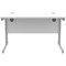 Polaris 1200mm Rectangular Desk, Silver Cantilever Leg, White