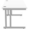 Polaris 1400mm Rectangular Desk, Silver Cantilever Leg, White Polaris 1400mm Rectangular Desk, Silver Cantilever Leg, White