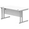 Polaris 1400mm Rectangular Desk, Silver Cantilever Leg, White