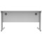 Polaris 1400mm Rectangular Desk, Silver Cantilever Leg, White Polaris 1400mm Rectangular Desk, Silver Cantilever Leg, White