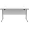 Polaris 1400mm Rectangular Desk, Silver Cantilever Leg, White