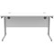 Polaris 1400mm Rectangular Desk, Silver Cantilever Leg, White