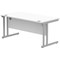 Polaris 1600mm Rectangular Desk, Silver Cantilever Leg, White