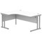 Polaris 1600mm Corner Desk, Left Hand, Silver Cantilever Leg, White