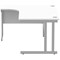 Polaris 1600mm Corner Desk, Left Hand, Silver Cantilever Leg, White