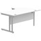 Polaris 1600mm Corner Desk, Left Hand, Silver Cantilever Leg, White