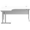 Polaris 1600mm Corner Desk, Left Hand, Silver Cantilever Leg, White