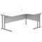 Polaris 1600mm Corner Desk, Right Hand, Silver Cantilever Legs, White