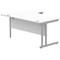Polaris 1600mm Corner Desk, Right Hand, Silver Cantilever Legs, White