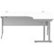 Polaris 1600mm Corner Desk, Right Hand, Silver Cantilever Legs, White