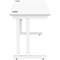 Polaris 1200mm Slim Rectangular Desk, White Cantilever Leg, White