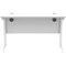 Polaris 1200mm Slim Rectangular Desk, White Cantilever Leg, White