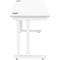 Polaris 1400mm Slim Rectangular Desk, White Cantilever Leg, White