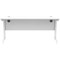 Polaris 1600mm Slim Rectangular Desk, White Cantilever Leg, White