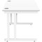 Polaris 1200mm Rectangular Desk, White Cantilever Leg, White