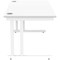 Polaris 1400mm Rectangular Desk, White Cantilever Leg, White