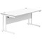 Polaris 1600mm Rectangular Desk, White Cantilever Leg, White