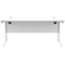 Polaris 1600mm Rectangular Desk, White Cantilever Leg, White