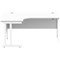 Polaris 1600mm Corner Desk, Left Hand, White Cantilever Leg, White