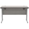 Polaris 1200mm Slim Rectangular Desk, Silver Cantilever Leg, Grey Oak