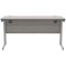 Polaris 1400mm Slim Rectangular Desk, Silver Cantilever Leg, Grey Oak