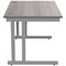 Polaris 1200mm Rectangular Desk, Silver Cantilever Leg, Grey Oak