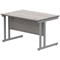 Polaris 1200mm Rectangular Desk, Silver Cantilever Leg, Grey Oak