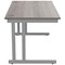 Polaris 1400mm Rectangular Desk, Silver Cantilever Leg, Grey Oak