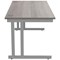 Polaris 1600mm Rectangular Desk, Silver Cantilever Leg, Grey Oak