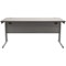 Polaris 1600mm Rectangular Desk, Silver Cantilever Leg, Grey Oak