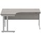 Polaris 1600mm Corner Desk, Left Hand, Silver Cantilever Leg, Grey Oak