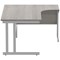 Polaris 1600mm Corner Desk, Right Hand, Silver Cantilever Legs, Grey Oak