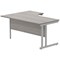 Polaris 1600mm Corner Desk, Right Hand, Silver Cantilever Legs, Grey Oak