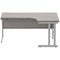 Polaris 1600mm Corner Desk, Right Hand, Silver Cantilever Legs, Grey Oak